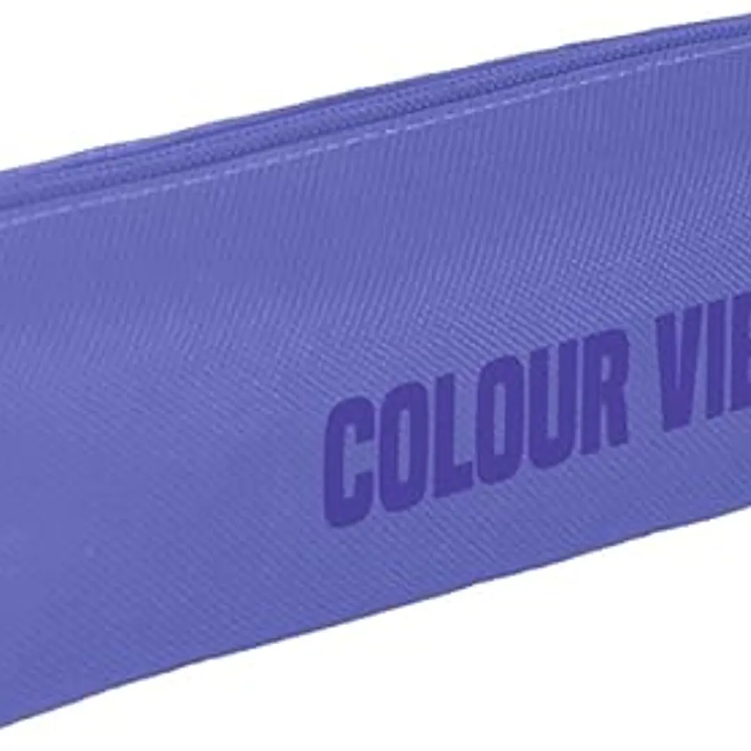 Dohe Colour Vibes Portatodo Cuadrado - Cierre con Cremallera y Tirador de Goma - Color Morado 1