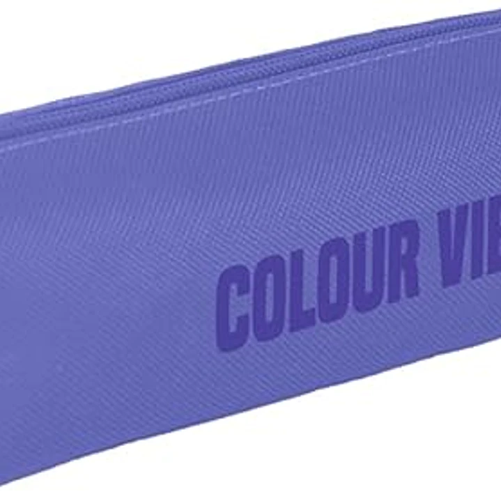 Dohe Colour Vibes Portatodo Cuadrado - Cierre con Cremallera y Tirador de Goma - Color Morado 1