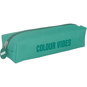 Dohe Colour Vibes Portatodo Cuadrado - Cierre con Cremallera y Tirador de Goma - Color Verde