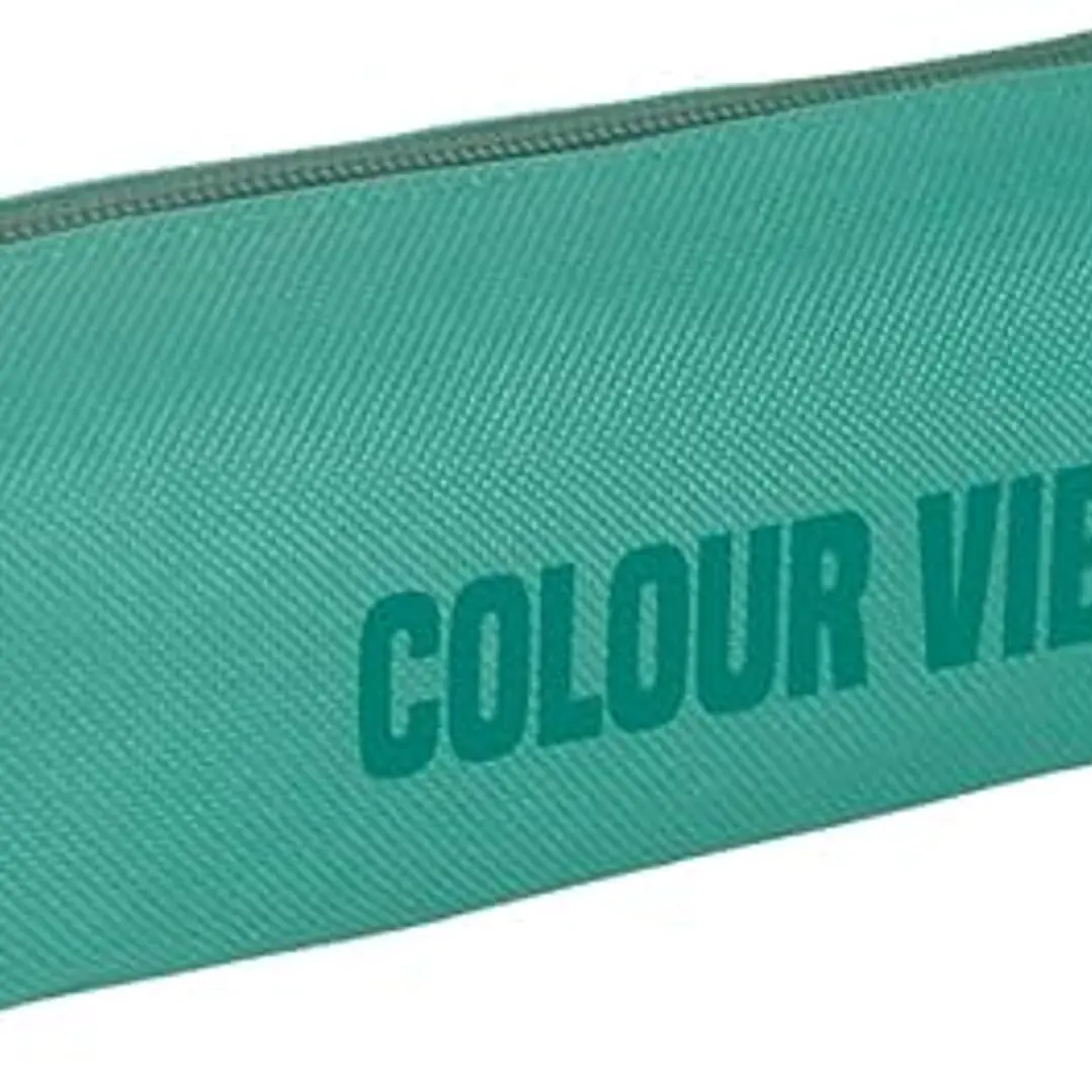 Dohe Colour Vibes Portatodo Cuadrado - Cierre con Cremallera y Tirador de Goma - Color Verde 1