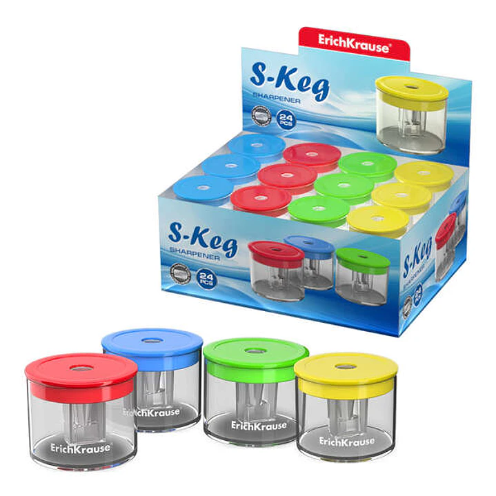 Erichkrause S-Keg Sacapuntas con Deposito - 1 Orificio - Cuchilla de Acero al Carbono - Colores Surtidos 1