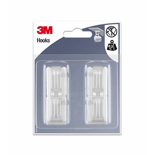 3M Pack de 4 Ganchos Adhesivos para Tazas - Soporta hasta 0.3kg - Color Transparente