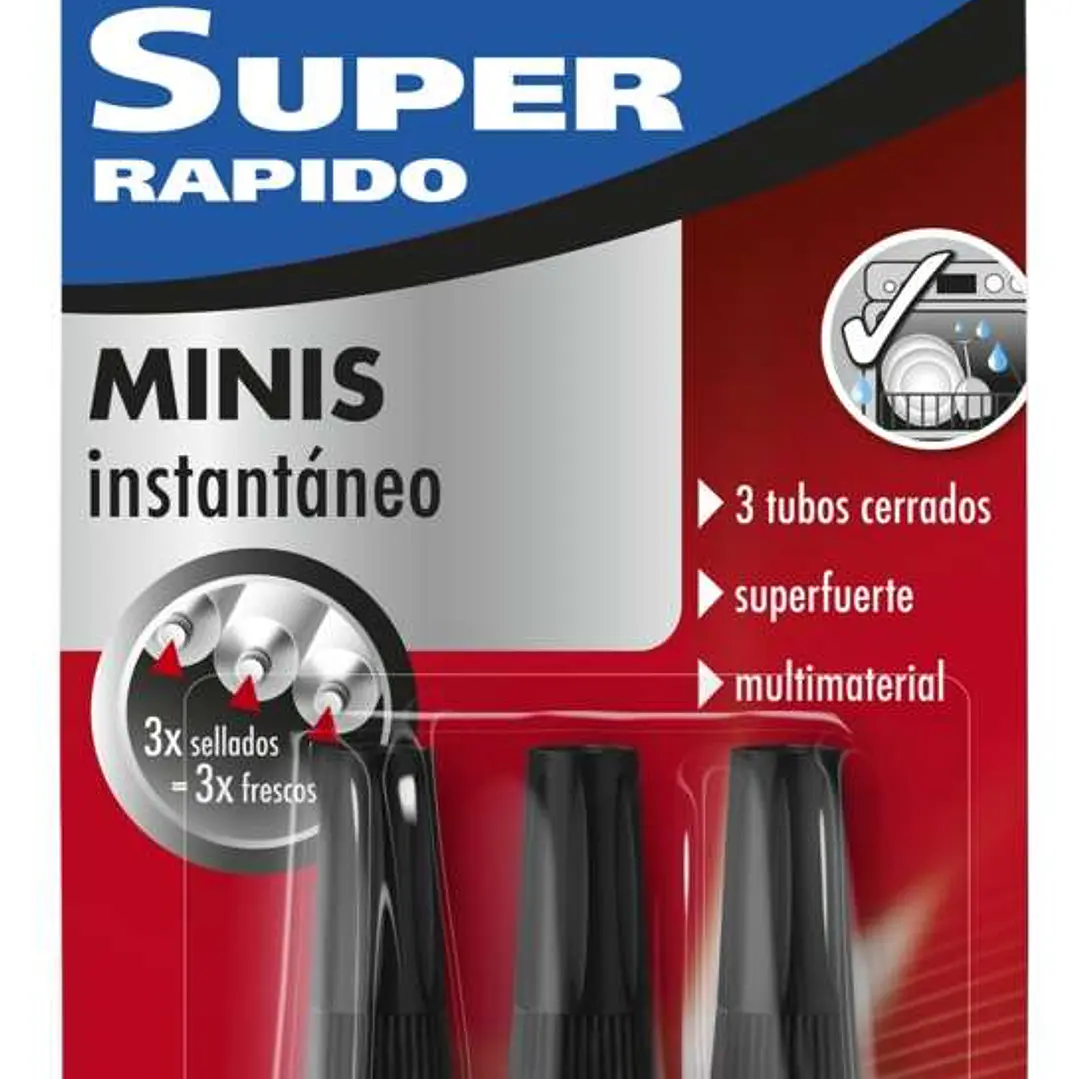 Imedio Super Rapido Pack de 3 Tubos de Pegamento Instantaneo 1gr - Transparente - Multimaterial 1