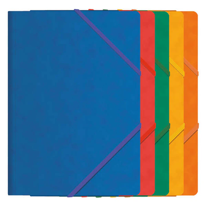 Dohe Carpeta de Gomas con Tres Solapas - Tamaño Folio - Fabricada en Cartulina de Primera Calidad - Plastificada - Cierre de Gomas Planas 1