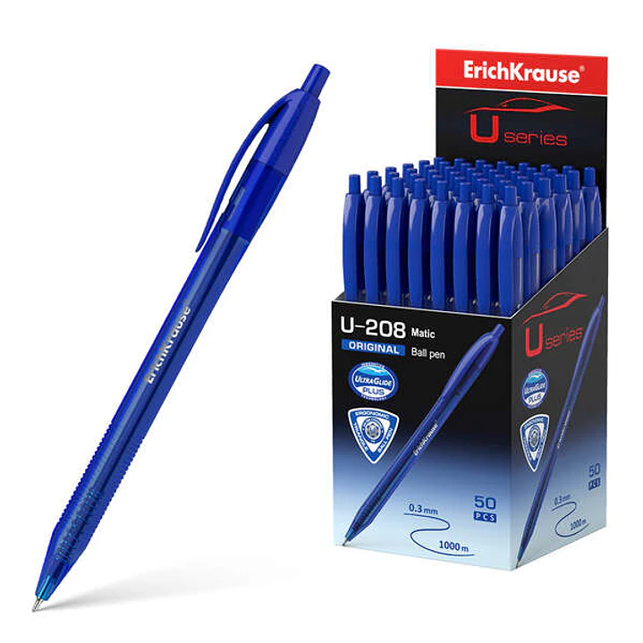 Erichkrause Boligrafo Automatico U-208 Original Matic - Ultra Glide Technology - Tinta Azul 1