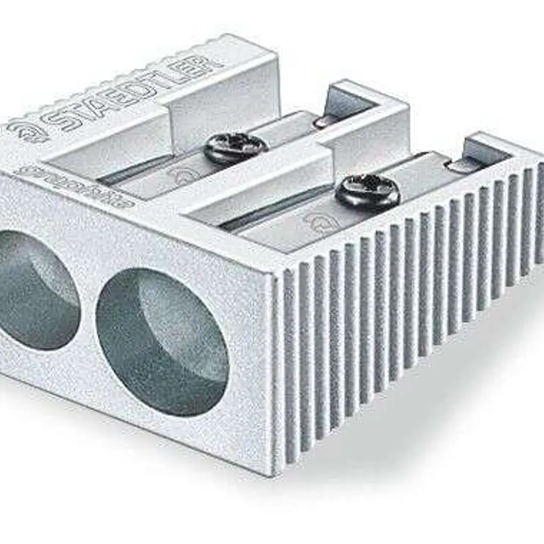 Staedtler Sacapuntas Metalico con Cuchilla de Metal - Angulo de Afilado de 23° y 30º - 2 Agujeros 1