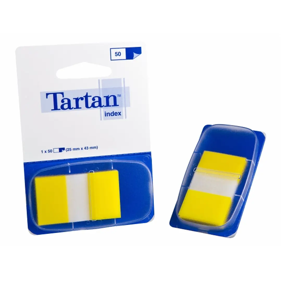 Tartan Pack de 12 Dispensadores de 50 Marcadores Reposicionables - 25x43mm - Color Amarillo 1