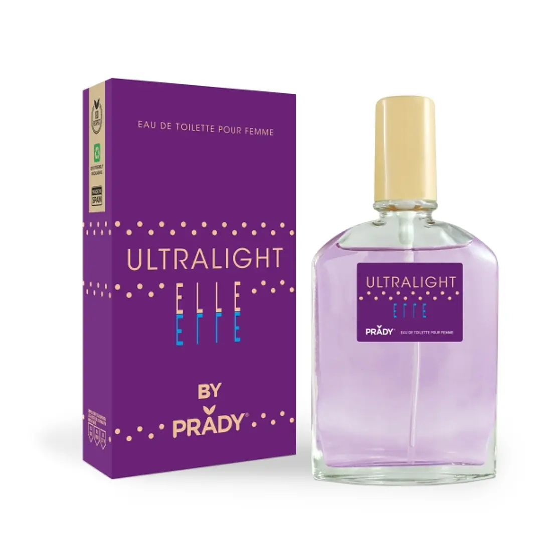 Prady Colonia de Mujer Ultralight Elle - Frasco de 90 ml - Spray Pulverizador 1