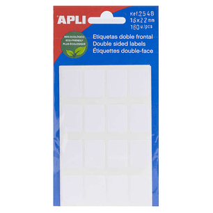 Apli Etiquetas Doble Frontal Blancas 16.0 x 22.0mm