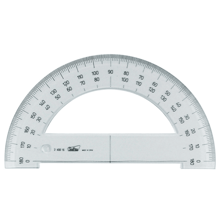 Safta Cristal Semicirculo de 15cm - Poliestileno - Doble Graduacion - Biselado - Color Transparente 1