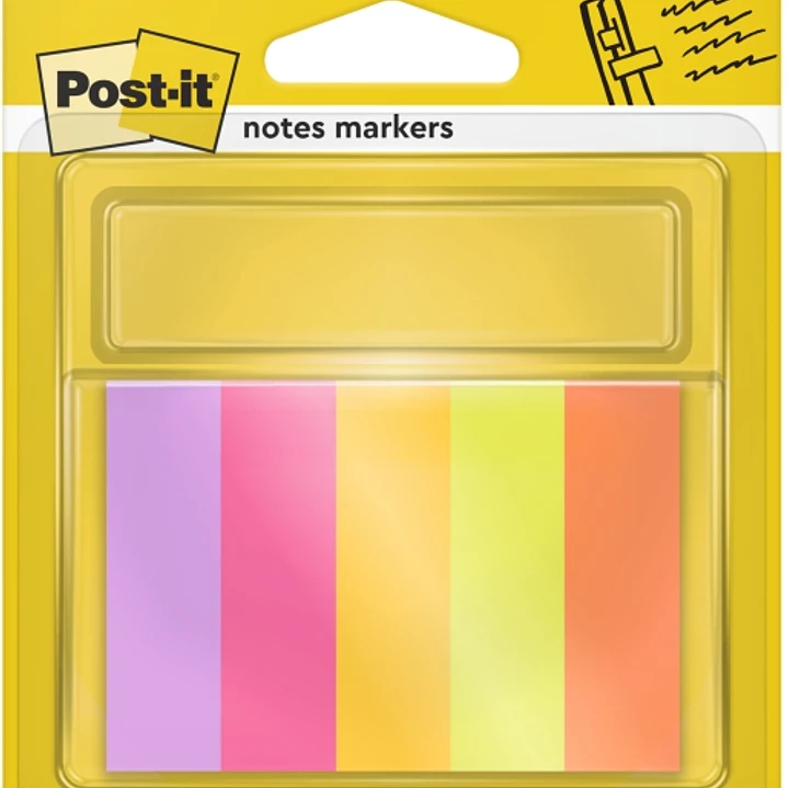 Post-It Pack de 5 Blocs de 50 Marcadores Reposicionables - Forma Rectangular - Colores Surtidos 1