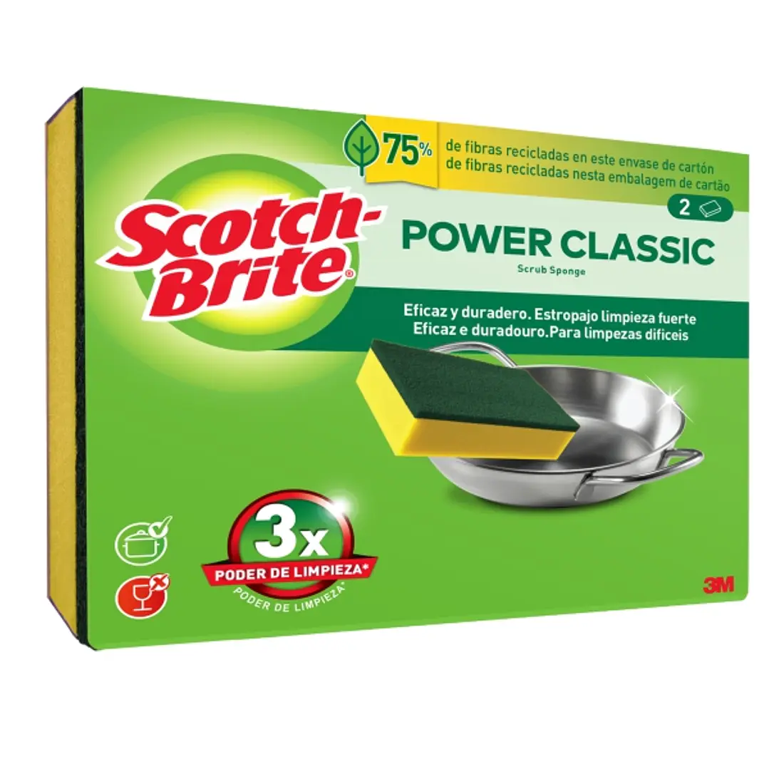 Scotch-Brite Classic Pack de 2 Estropajos de Cocina - Color Amarillo 1