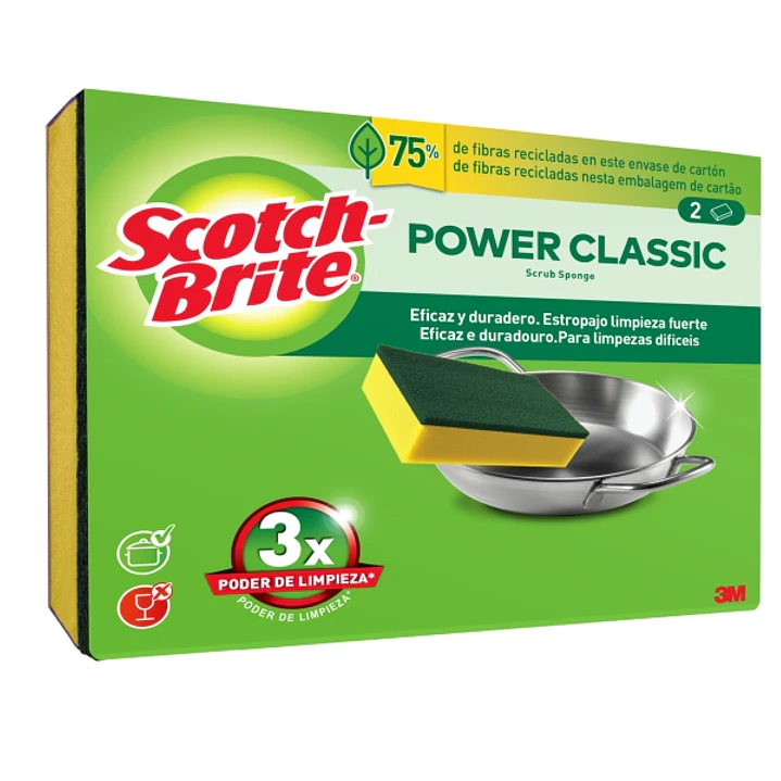 Scotch-Brite Classic Pack de 2 Estropajos de Cocina - Color Amarillo 1