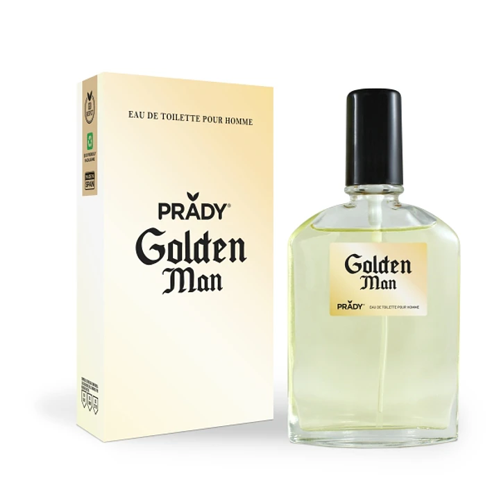 Prady Colonia de Hombre Golden Man - Frasco de 90 ml - Spray Pulverizador 1