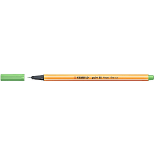 Stabilo Point 88 Rotulador de Punta Fina de Fibra - Trazo de 0.4 mm - Tinta con Base de Agua - Color Verde Neon