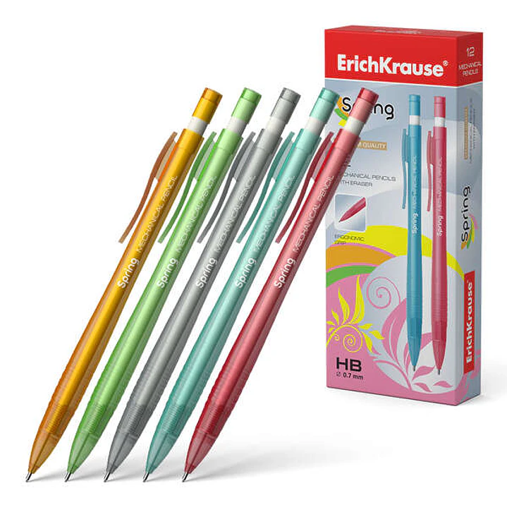 Erichkrause Spring Portaminas 0.7mm HB - Goma de Borrar - Para Minas 0.7mm - Colores Surtidos 1