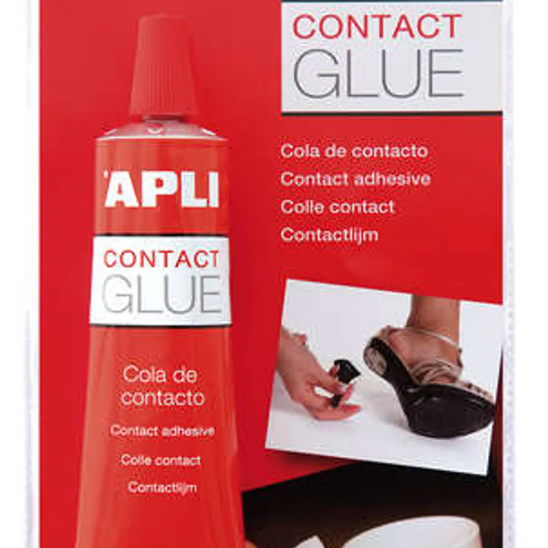 Apli Tubo de Pegamento Contacto 40ml - Secado Rapido - Resistente al Agua y al Calor - Transparente 1