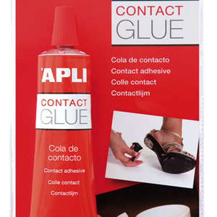 Apli Tubo de Pegamento Contacto 40ml - Secado Rapido - Resistente al Agua y al Calor - Transparente 1