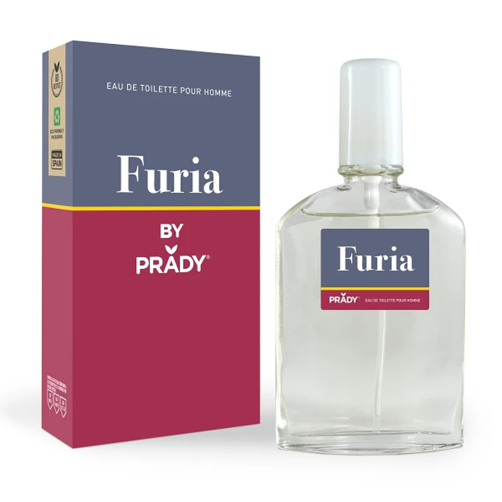 Prady Colonia de Hombre Furia - Frasco de 90 ml - Spray Pulverizador 1
