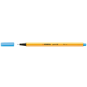 Stabilo Point 88 Rotulador de Punta Fina de Fibra - Trazo de 0.4 mm - Tinta con Base de Agua - Color Azul Celeste