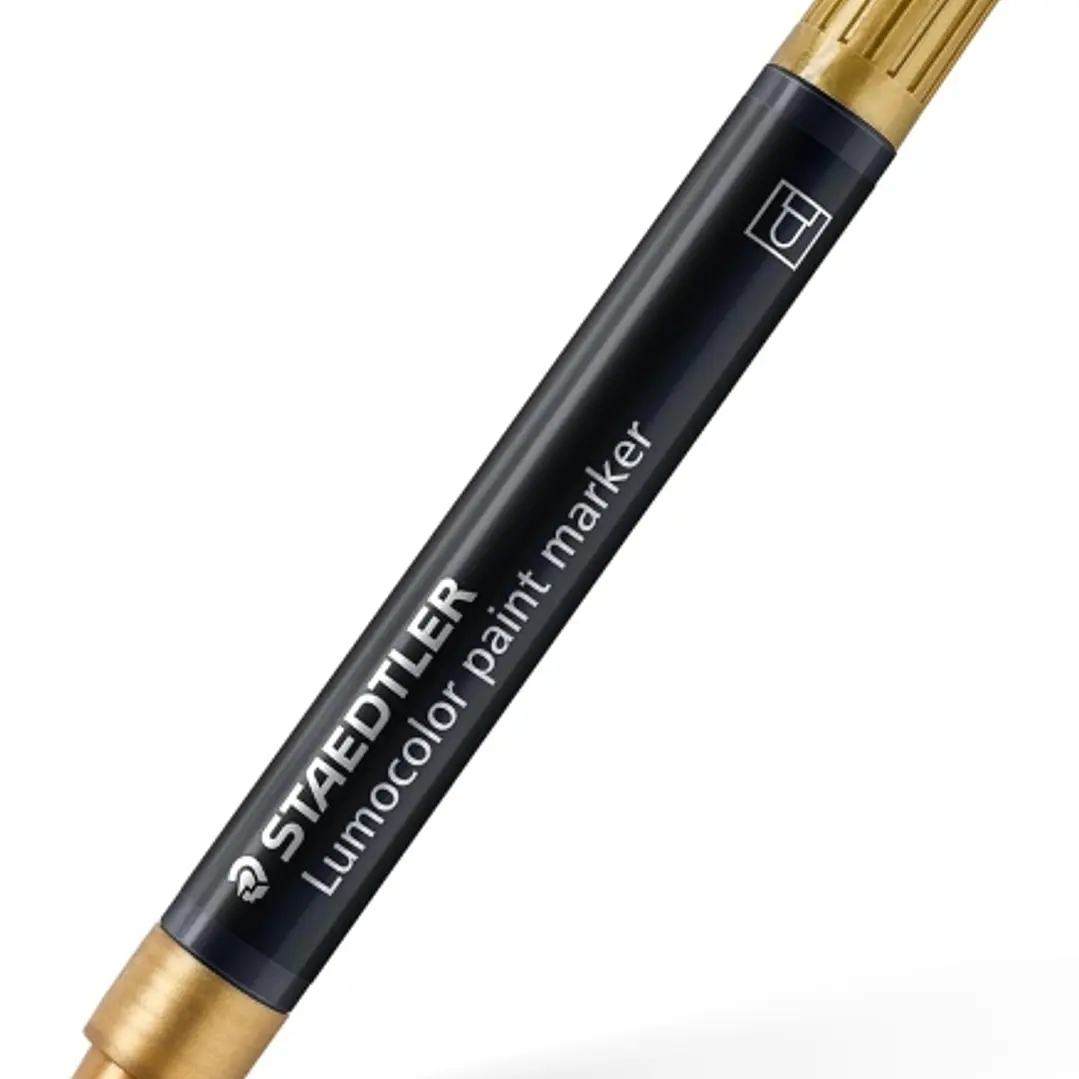 Staedtler Lumocolor 349 Marcador Acrilico Permanente - Trazo 2.4 mm Aprox - Tinta Base de Agua - Color Oro 1