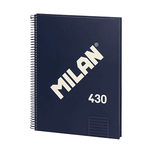 Milan Serie 1918 Cuaderno Espiral Formato A4 Pautado 7mm - 80 Hojas de 95 gr/m2 - Microperforado, 4 Taladros - Color Azul Oscuro
