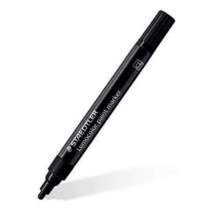 Staedtler Lumocolor 349 Marcador Acrilico Permanente - Trazo 2.4 mm Aprox - Tinta Base de Agua - Color Negro