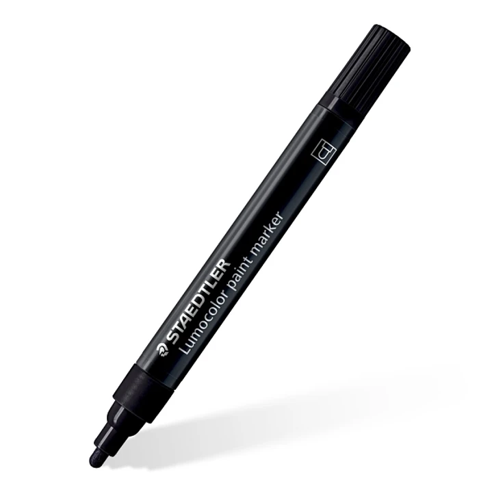 Staedtler Lumocolor 349 Marcador Acrilico Permanente - Trazo 2.4 mm Aprox - Tinta Base de Agua - Color Negro 1