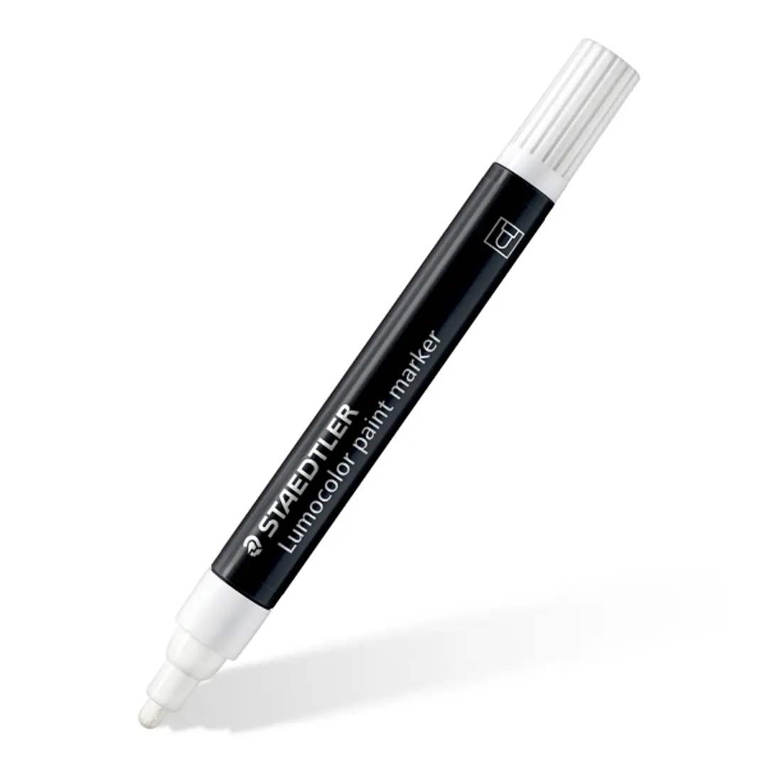 Staedtler Lumocolor 349 Marcador Acrilico Permanente - Trazo 2.4 mm aprox. - Tinta Base de Agua - Color Blanco 1