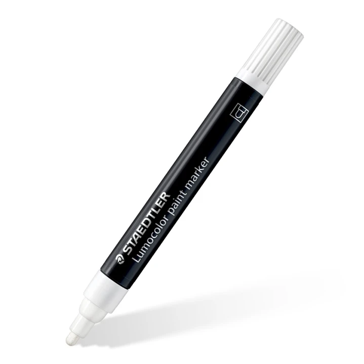 Staedtler Lumocolor 349 Marcador Acrilico Permanente - Trazo 2.4 mm aprox. - Tinta Base de Agua - Color Blanco 1
