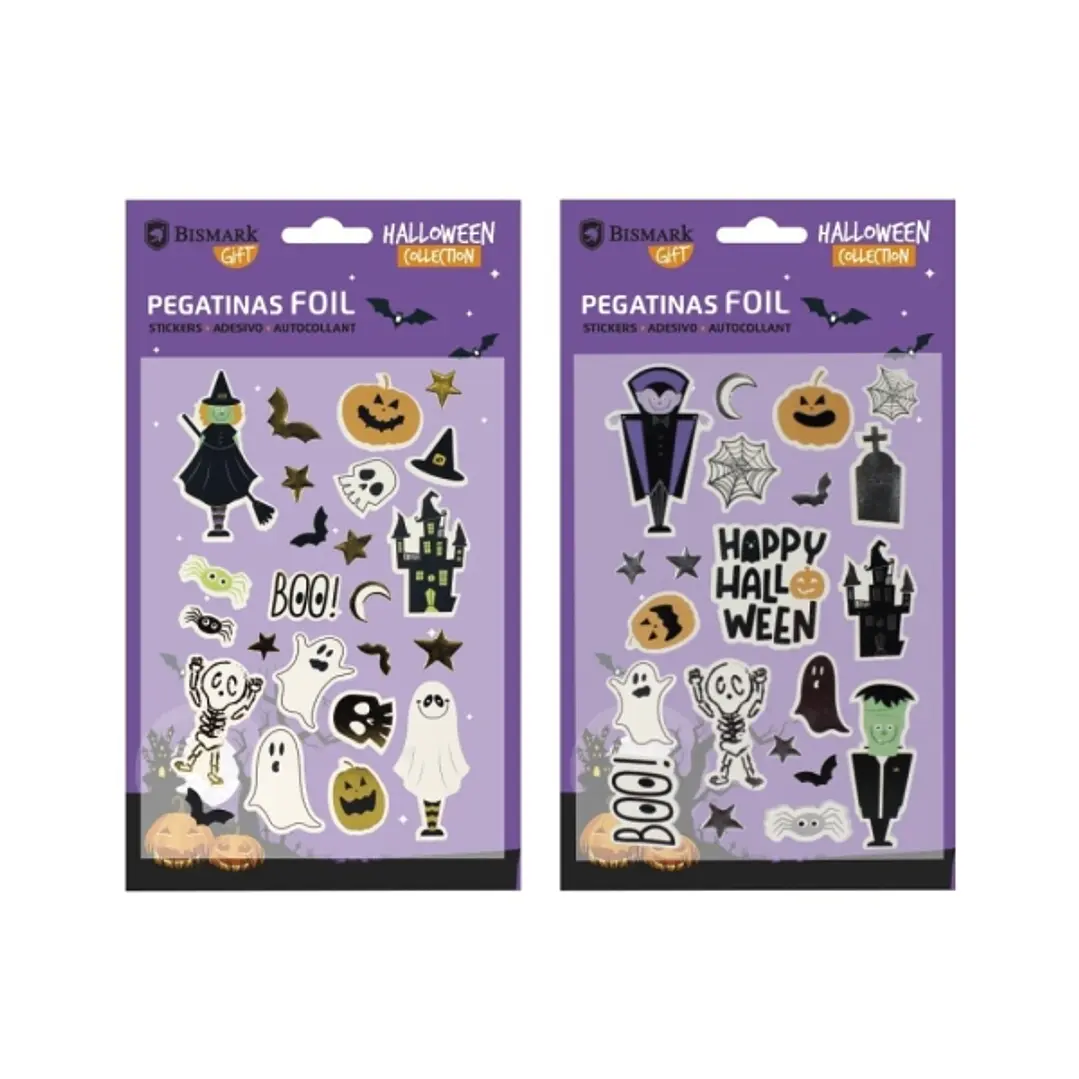 Bismark Pack con Pegatinas para Halloween Foil - Autoadhesivas - 2 Diseños Aleatorios 1