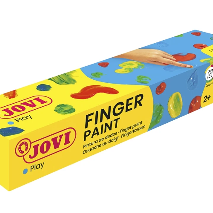 Jovi Finger Paint Estuche de 5 Botes 35ml Pintura de Dedos - Ingredientes Naturales - Mezclables - Textura Gelatinosa - Lavable - Color Surtido 1