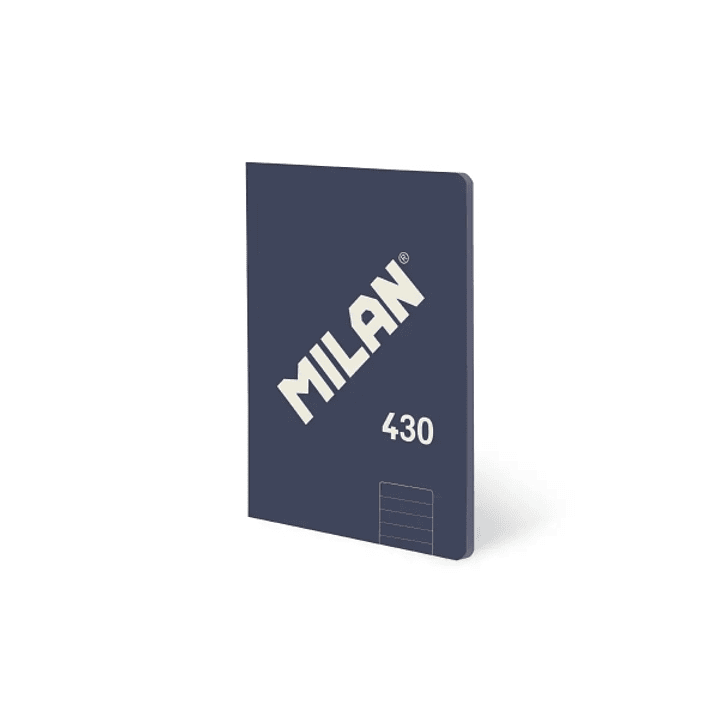 Milan 430 Libreta Encolada Formato A5 Pautado 1 Linea 7mm - 48 Hojas de 95 gr/m2 - Microperforado - Tapa Blanda - Color Azul 1