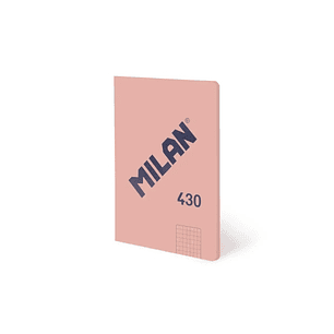 Milan 430 Libreta Encolada Formato A5 Cuadricula 5x5 - 48 Hojas de 95 gr/m2 - Microperforado - Tapa Blanda - Color Rosa