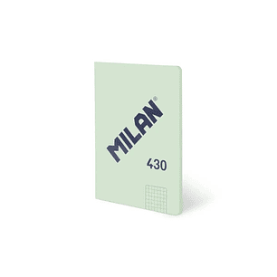 Milan 430 Libreta Encolada Formato A5 Cuadricula 5x5 - 48 Hojas de 95 gr/m2 - Microperforado - Tapa Blanda - Color Verde