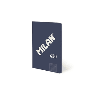 Milan 430 Libreta Encolada Formato A5 Cuadricula 5x5 - 48 Hojas de 95 gr/m2 - Microperforado - Tapa Blanda - Color Azul