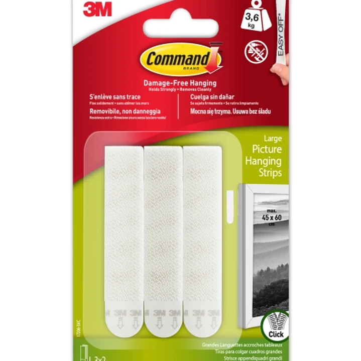 Command Tiras Adhesivas para Colgar Cuadros - Color Blanco 1