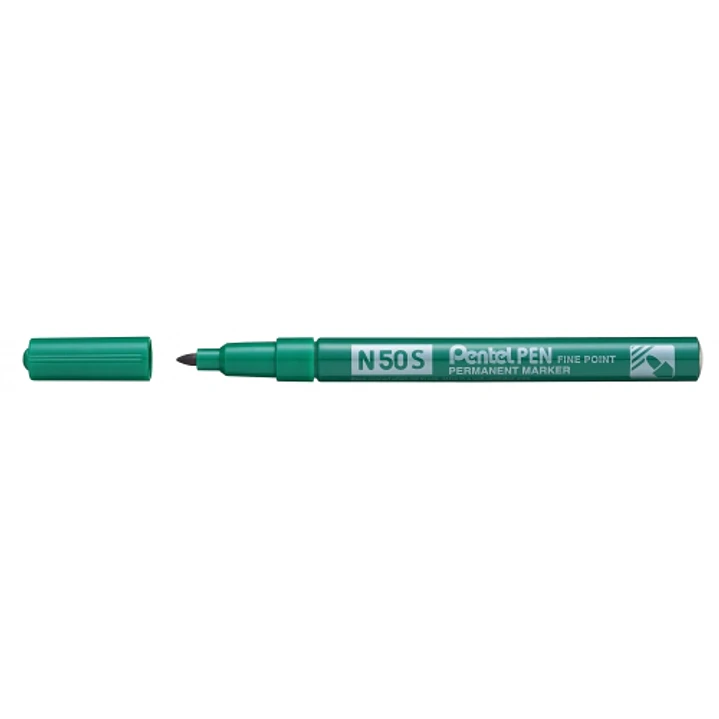 Pentel Pen N50S Rotulador Permanente - Punta Fina 3.18mm - Resistente a Agua y Luz - Color Verde 1