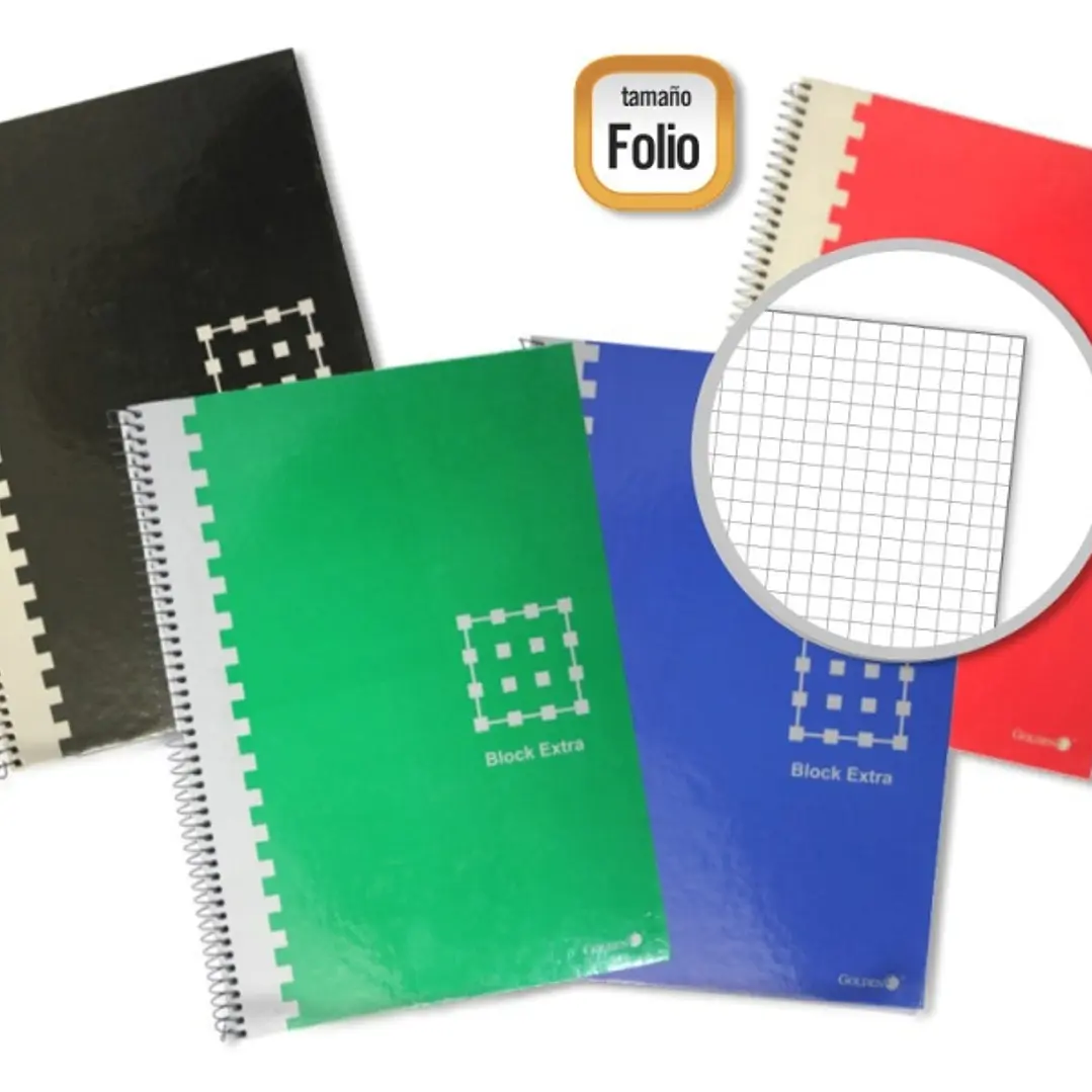 Golden Cuaderno Espiral Folio 80 Hojas 60grs. Cuadricula - Margen Remarcado - Tapa Extradura - Colores Surtidos 1