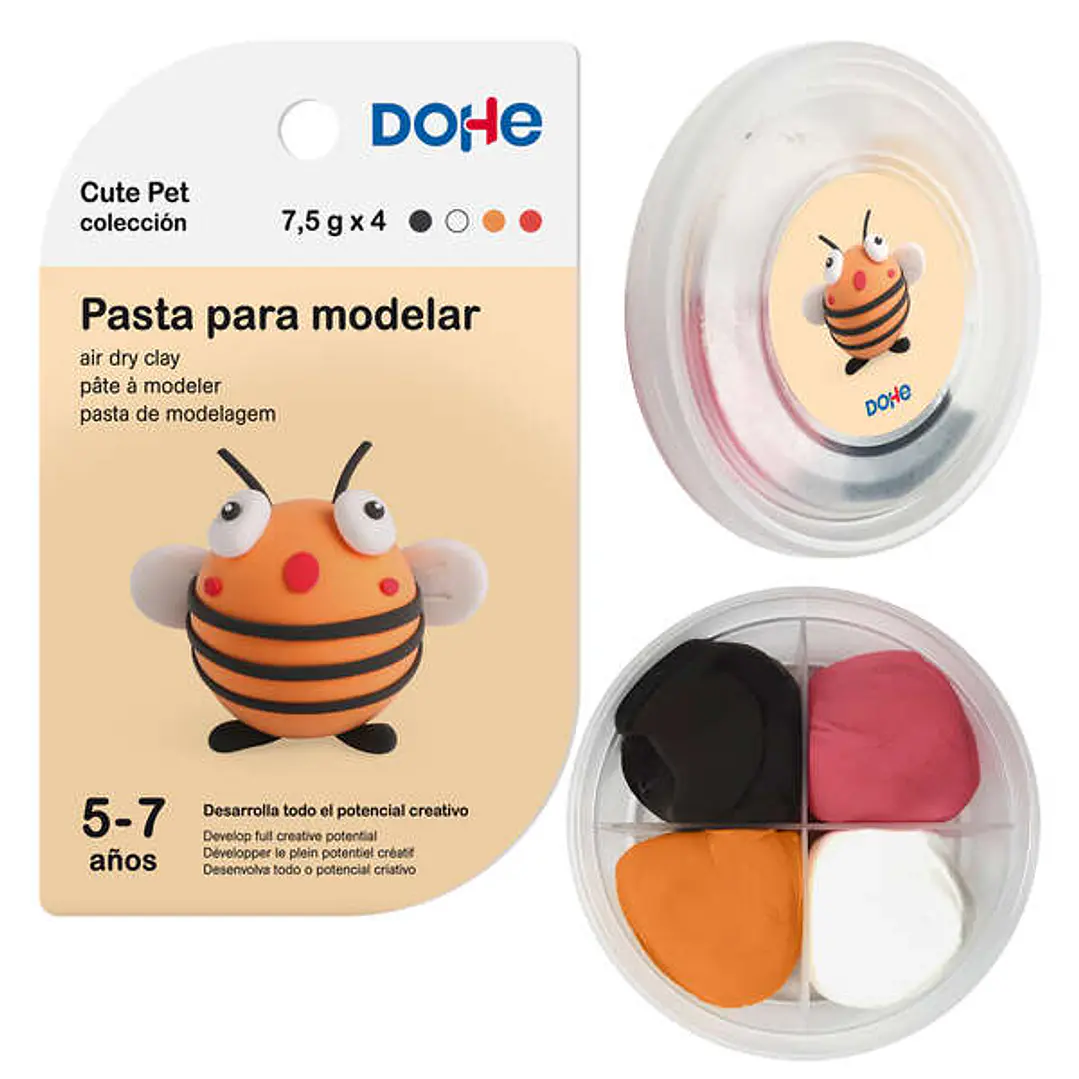 Dohe Coleccion Cute Pet Pasta para Modelar Abeja - Ligera y Flexible - Apto para Niños de 5 a 7 Años 1