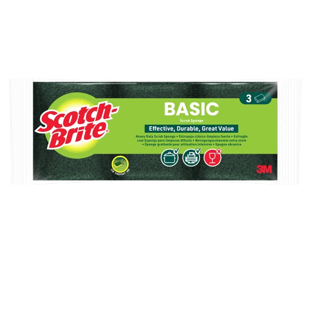 Scotch-Brite Pack de 3 Estropajos de Fibra Verde - Color Verde Oscuro 1