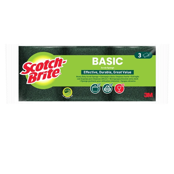 Scotch-Brite Pack de 3 Estropajos de Fibra Verde - Color Verde Oscuro 1