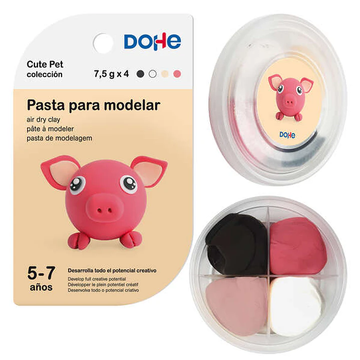 Dohe Coleccion Cute Pet Pasta para Modelar Cerdo - Ligera y Flexible - Apto para Niños de 5 a 7 Años 1