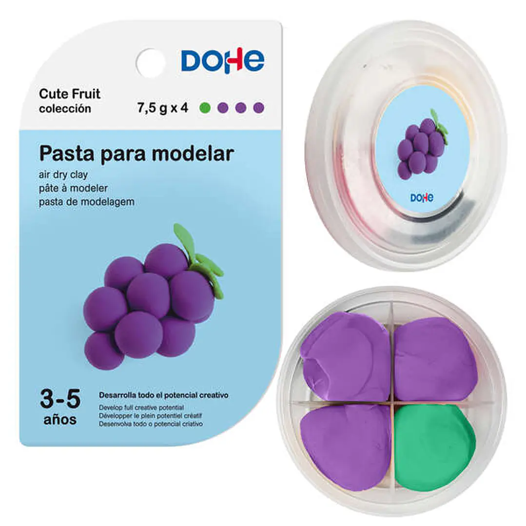 Dohe Coleccion Cute Fruit Pasta para Modelar Uvas - Ligera y Flexible - Apto para Niños de 3 a 5 Años 1