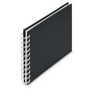 Hama Fine Art Album de Fotos con Espiral - 30 Paginas Blancas - Tapa de Papel con Textura - 18.5x15cm - Color Negro