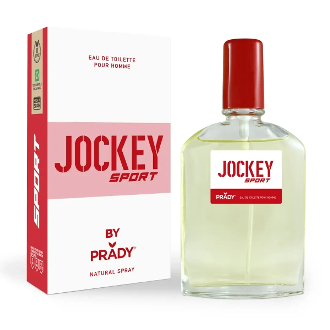 Prady Colonia de Hombre Jockey Sport Red - Frasco de 90 ml - Spray Pulverizador 1