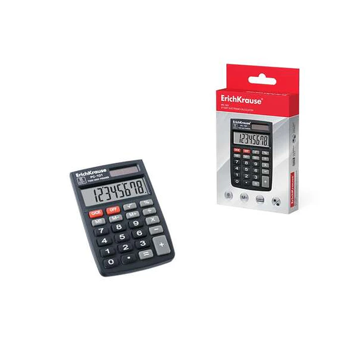Erichkrause Calculadora Electronica de 8 Digitos - Pantalla LCD de 8 Digitos - Funciones de Calculo Avanzadas - Memoria - Bateria Alcalina - Estuche d 1