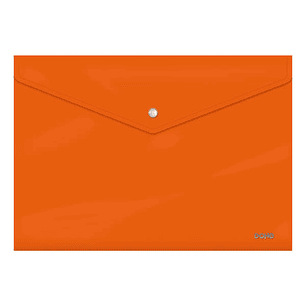 Dohe Sobre Portadocumentos Folio - Cierre de Broche - Polipropileno Cristal Opaco 200 Micras - Color Naranja
