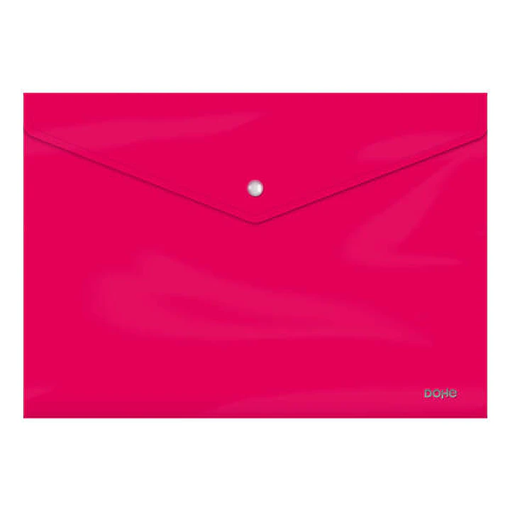 Dohe Sobre Portadocumentos Folio - Cierre de Broche - Polipropileno Cristal Opaco 200 Micras - Color Fucsia 1