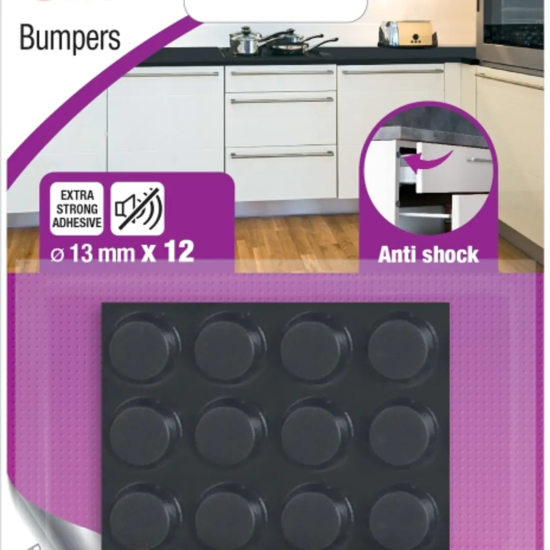 3M Pack de 12 Almohadillas Adhesivas Antichoque - 13mm de Diametro - Color Negro 1